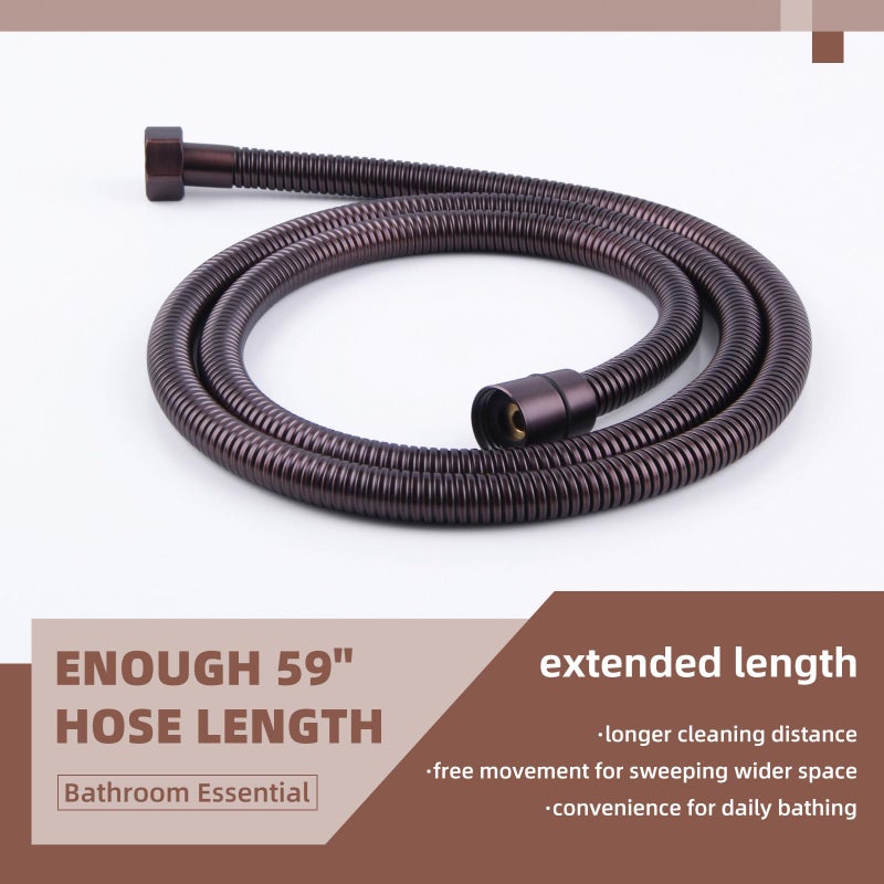 Angle Simple Shower Head Hose Lighter Oil Rubbed Bronze, Stainless Steel Flexible Shower Sprayer Hose Replacement, 59 Inches - Image 4